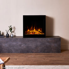 Load image into Gallery viewer, British Fires New Forest Cube Electric Stove | Contemporary Electric Stove with Deluxe Real Logs
