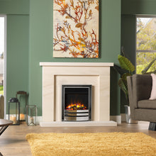 Load image into Gallery viewer, Charlton & Jenrick Inset 16" Electric Fire 4D Ecoflame with Satin/Black Elite Fascia