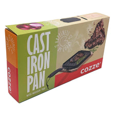 Load image into Gallery viewer, Cozze Reversible Cast Iron Pan with Wooden Tray