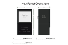 Load image into Gallery viewer, British Fires New Forest Cube Electric Stove | Contemporary Electric Stove with Deluxe Real Logs