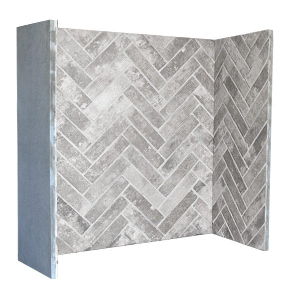 Ice Grey Herringbone Brick Chamber